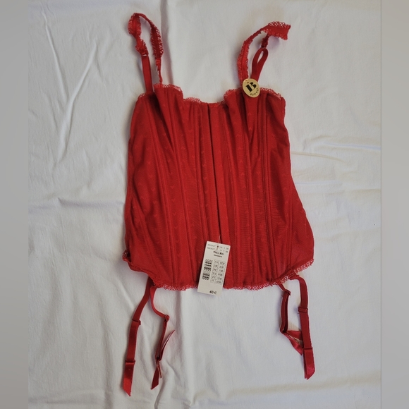 ETAM RED CORSET BUSTIER MERRY WIDOW LINGERE, SIZE 32B, NEW - Picture 10 of 10